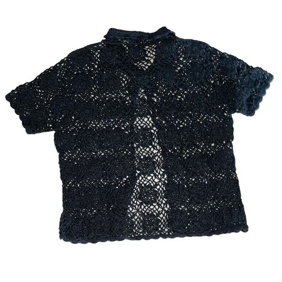 Outfit Petite JPR Black Floral Crochet Short Sleeve Cardigan Petite - Picture 2 of 9